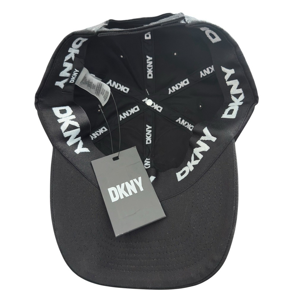 DKNY Donna Karen Patches 1989 Peace Skull Star New York City Strapback Black Hat - Picture 9 of 9